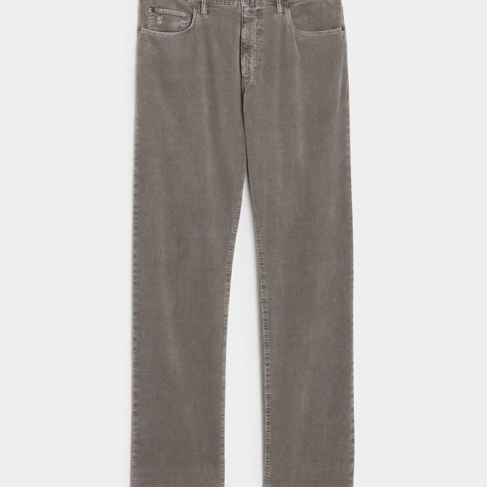 Todd Snyder Straight Fit Five Pocket Corduroy Pants in Graystone, 30x30 - Picture 2 of 5
